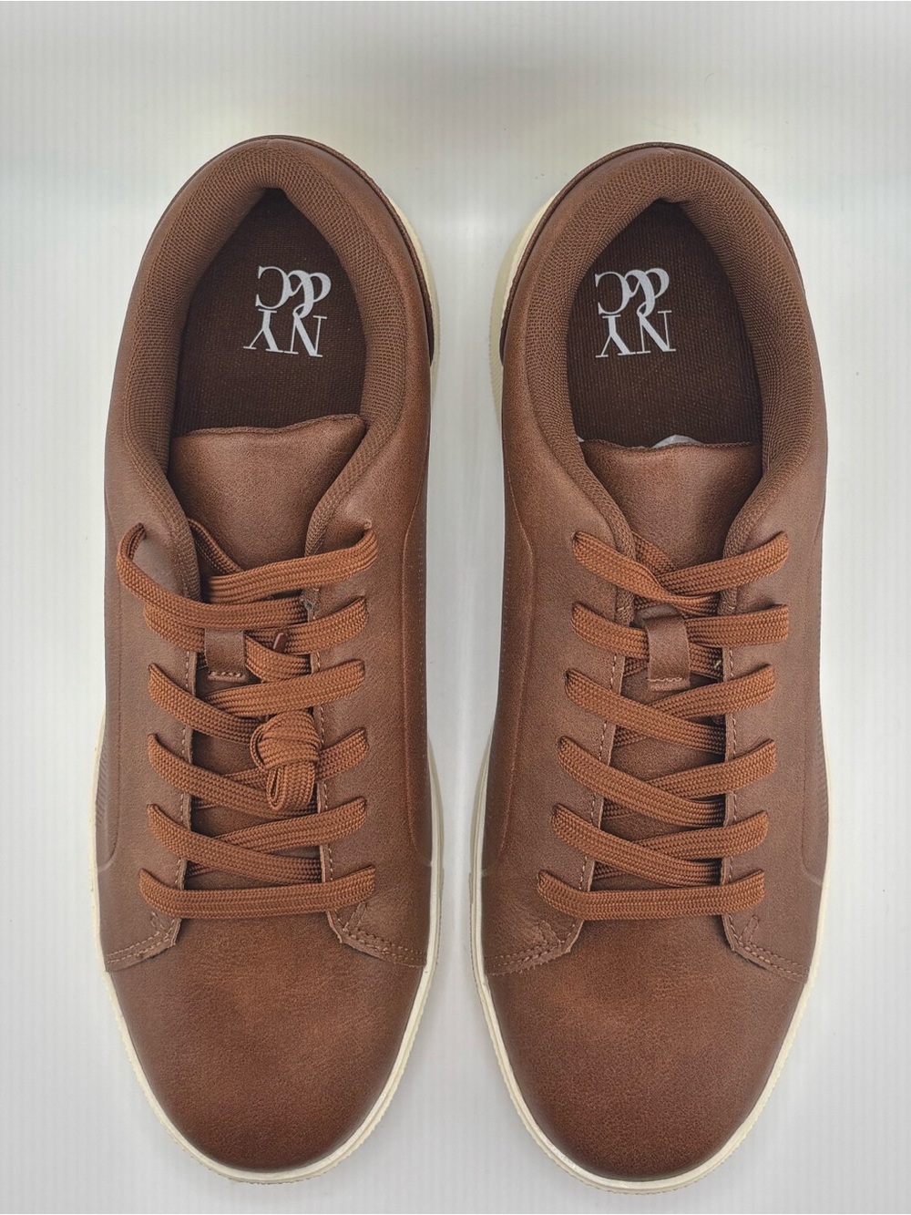 NY&C Rupertin cognac sneakers in men’s size 10 with original box included.